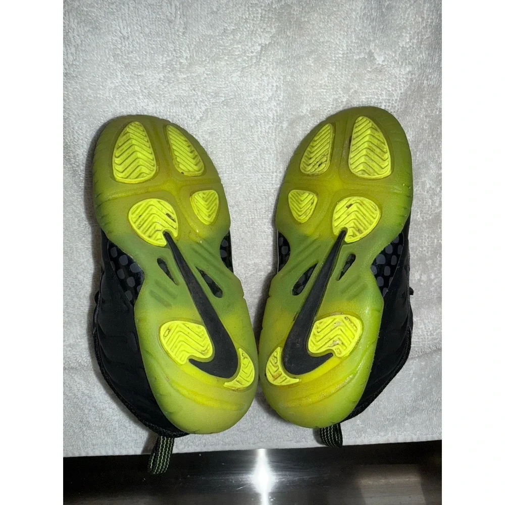 Nike Little Posite One Shoes Toddler Size‎ 8C Black Volt Foamposite HF0975-001